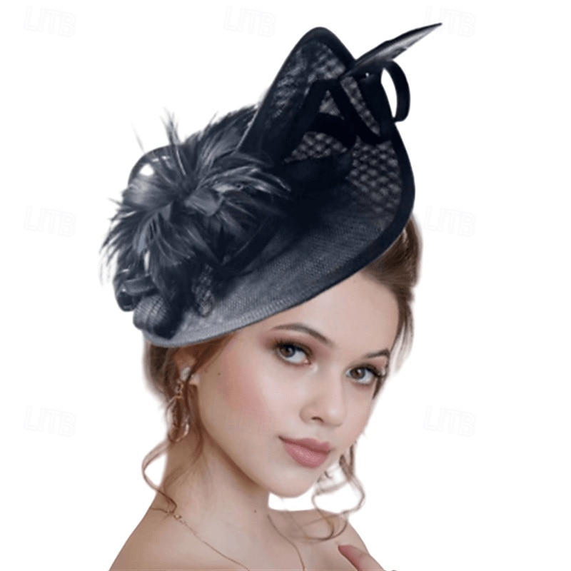 Headpiece Faux Linen Feathers Wedding Evening Party Elegant Wedding With Feather Headpiece Headwear 2025 - $22.99 –P3