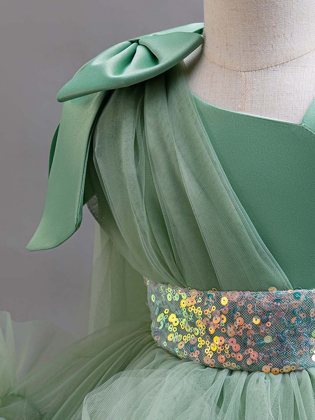 Děti Dívčí Šaty na párty Pevná barva Bez rukávů Zvláštní příležitosti Princeznovské Polyester Šaty na párty Léto Jaro Děti Žlutá Světlá růžová Trávová zelená 2025 - $41.99 –P4