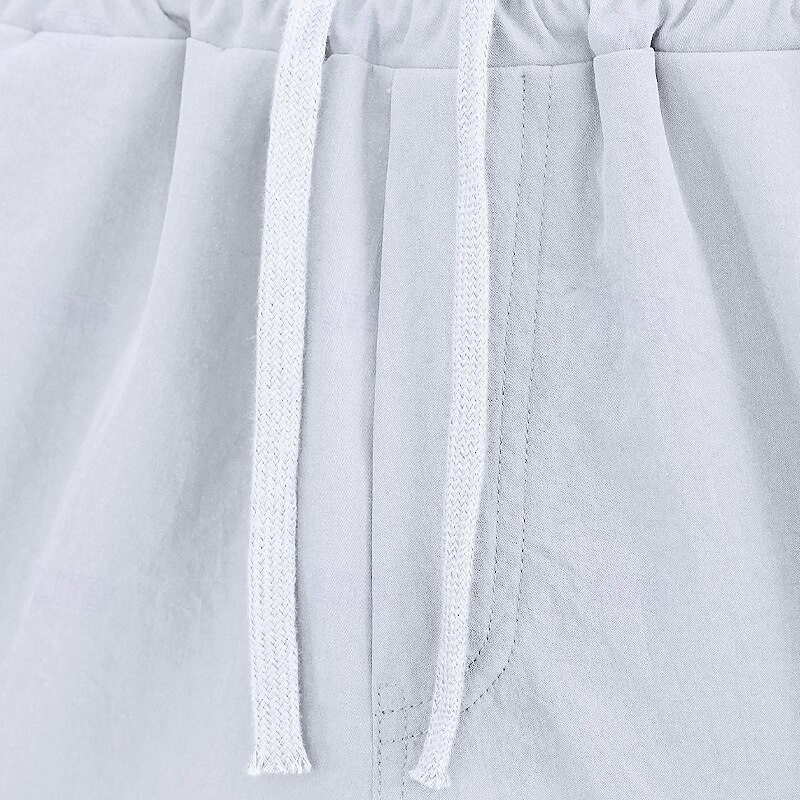 Men's Shorts Summer Shorts Beach Shorts Casual Shorts Pocket Drawstring Elastic Waist Plain Comfort Breathable Short Outdoor Vacation Sport Casual Black White 2025 - $17.99 –P10