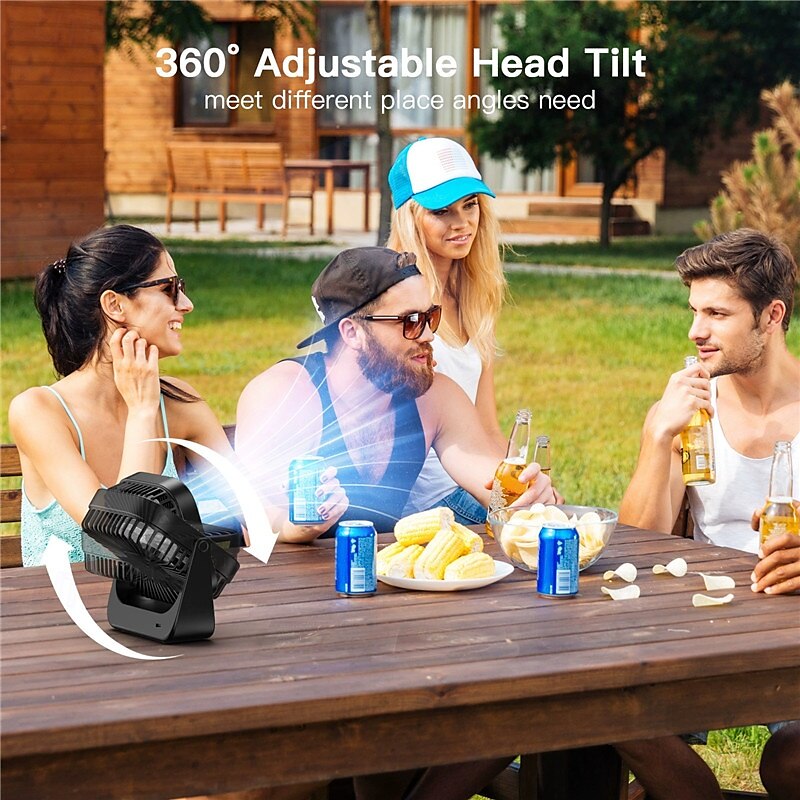 Mini Portable Brushless Fan with LED Display, 3-Speed Wind, 3000mAh Battery, USB-C, Rugged Build for Outdoor/Desk Use 2025 - $26.99 –P5
