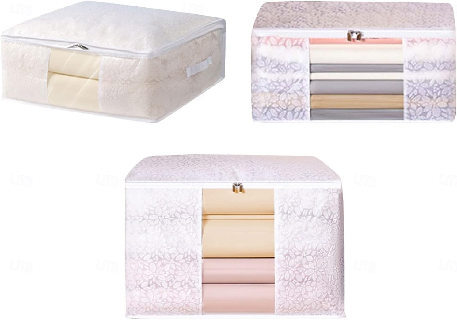 Bolsa de almacenamiento de gran capacidad para ropa y ropa de cama, bolsas de mudanza impermeables con asas de cremallera, bolsa organizadora de mantas plegable para edredones, edredones, edredones y 2025 - $7.99 –P4