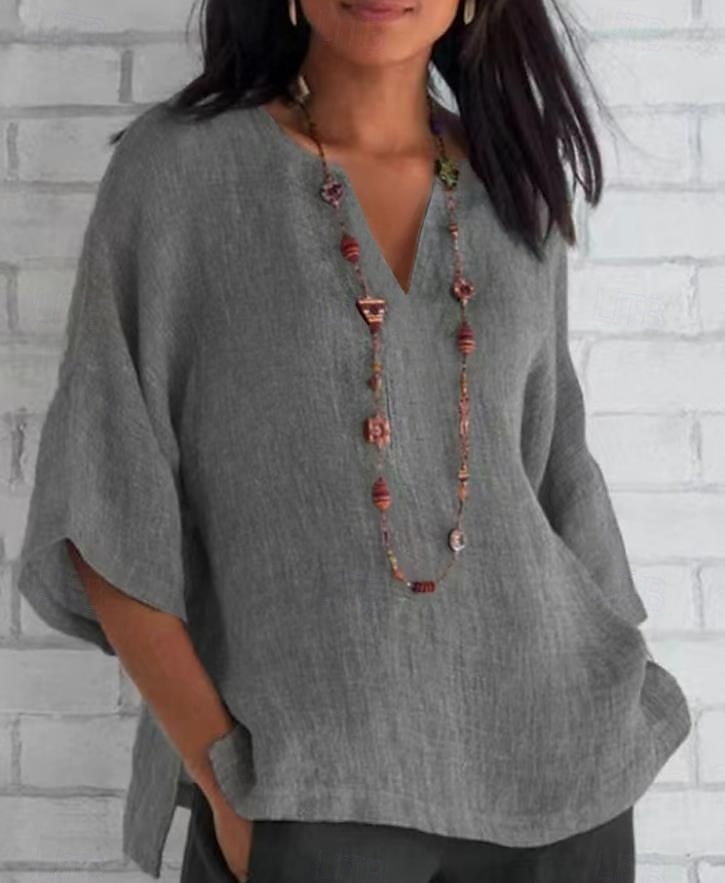 Damen Hemd Einfarbig Einfach Täglich Stilvoll Lässig Langarm Rundhalsausschnitt Normale Oberteile Täglich Ferien Ausgehen Schwarz Weiß Blau Khaki Grau Sommer Frühling 2025 - $12.49 –P2