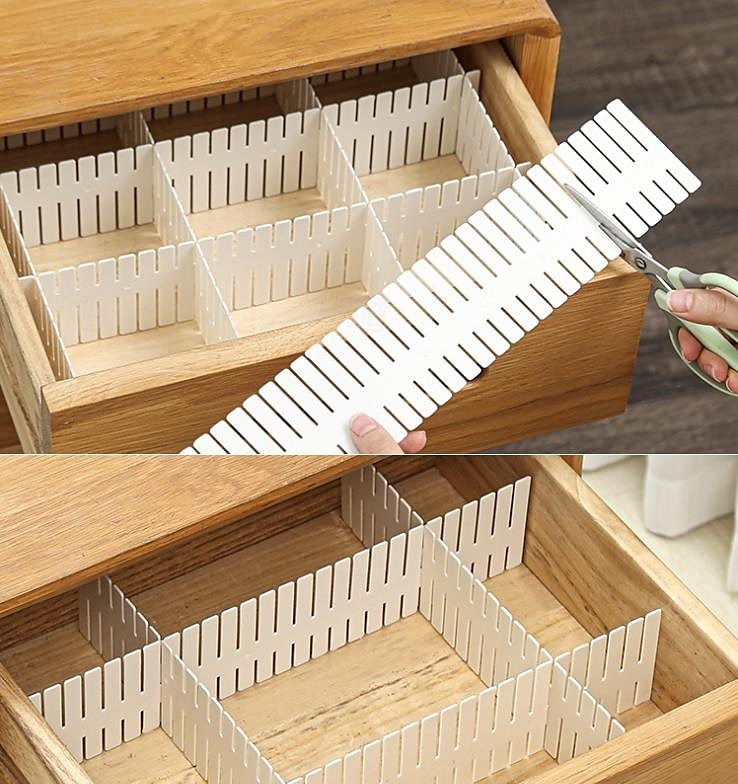 12pcs Adjustable Drawer Organizer Dividers, Plastic Drawer Separator Inserts, DIY Customizable Drawer Storage Bins for Socks, Underwear, Accessories, Closet and Office Organization 2025 - $7.49 –P3