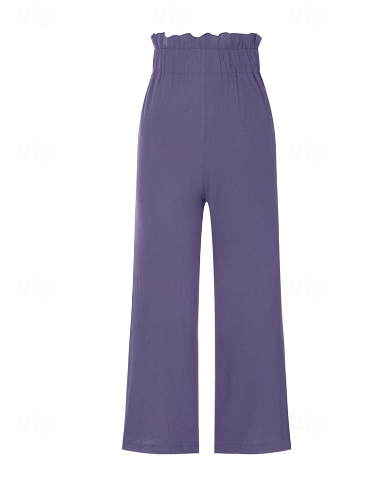 Per donna Culotte Gamba Larga Pantaloni in cotone e lino Pantaloni Eleganti Moda Streetwear Lunghezza intera Naturale Semplice Elastico in vita Comodo All'aperto Confortevole Streetwear Uscire Bianco del 2025 a $28.99 –P17