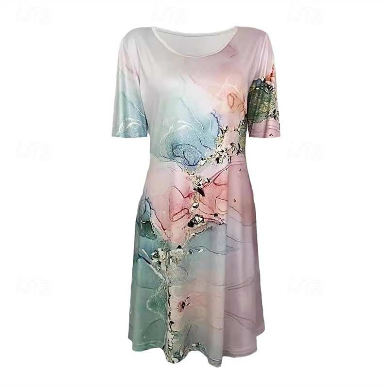 Dames Mini-jurk Zomerjurk Boho-jurk Modieus Modern Dagelijks Strand Weekend Normale pasvorm Bloemig Korte mouw V-hals Blozend Roze Zomer 2025 - $22.99 –P4
