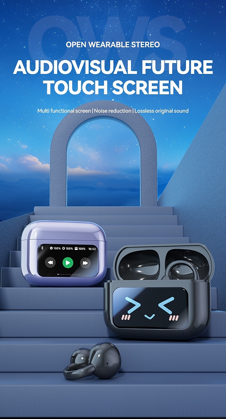 M100 אוזניות אלחוטיות אמיתיות TWS עם קליפ Bluetooth 5.3 עיצוב ארגונומי סאונד מצוין מקיף עבור כושר חדר כושר טיולים 2025 - $25.99 –P1