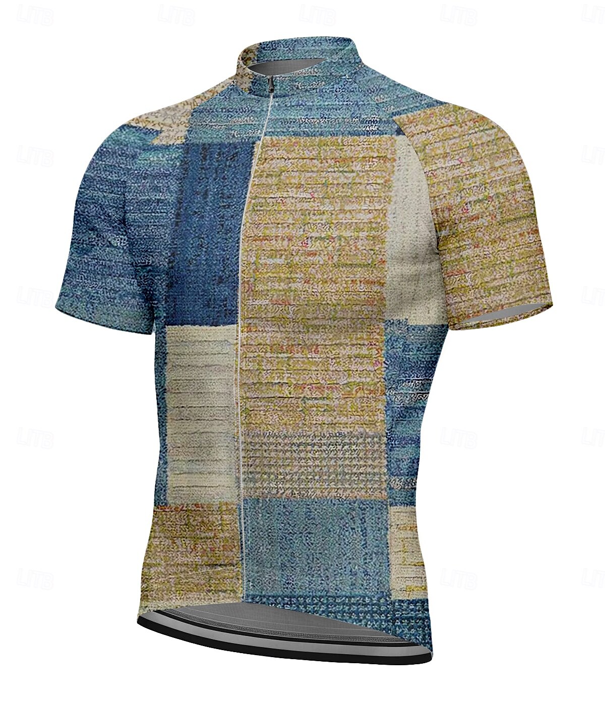 Męskie Koszulka rowerowa Krótki rękaw Rower Tee Tshirt Top z 3 tylnymi kieszeniami Odporny na UV Oddychający Szybkie wysychanie Suwak przedni Niebieski Sport Odzież 2025 - $28.99 –P1