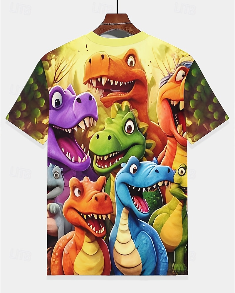 Jungen 3D Dinosaurier T-Shirt Kurzarm Sommer Frühling Mode Basic Kinder 4-12 Jahre Rundhalsausschnitt Outdoor Lässig Täglich Normale Passform 2025 - $14.49 –P3