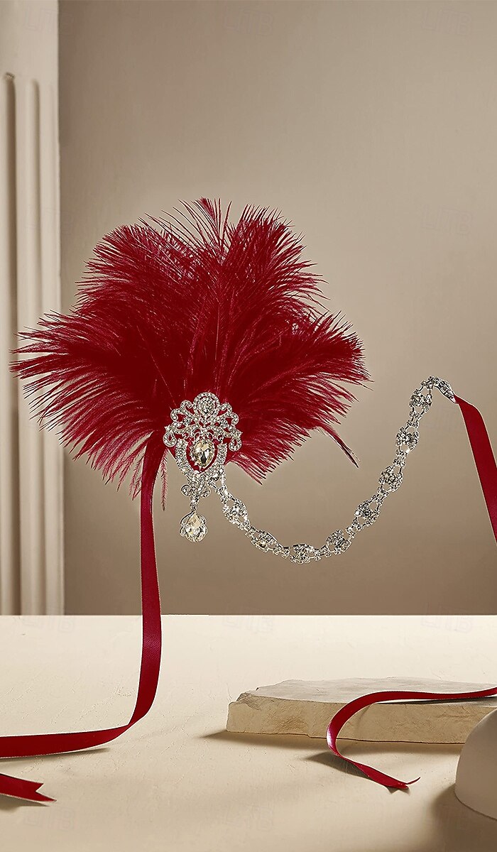 A nagy Gatsby Flapper fejpánt Gyöngyös karkötő Fülbevaló A nagy Gatsby Toll Retro Csillogó glitter Női Farsang Valentin nap Álarcos mulatság Party estélyi viselet Álarcos mulatság Fesztivál Felnőttek 2025 - $15.99 –P10