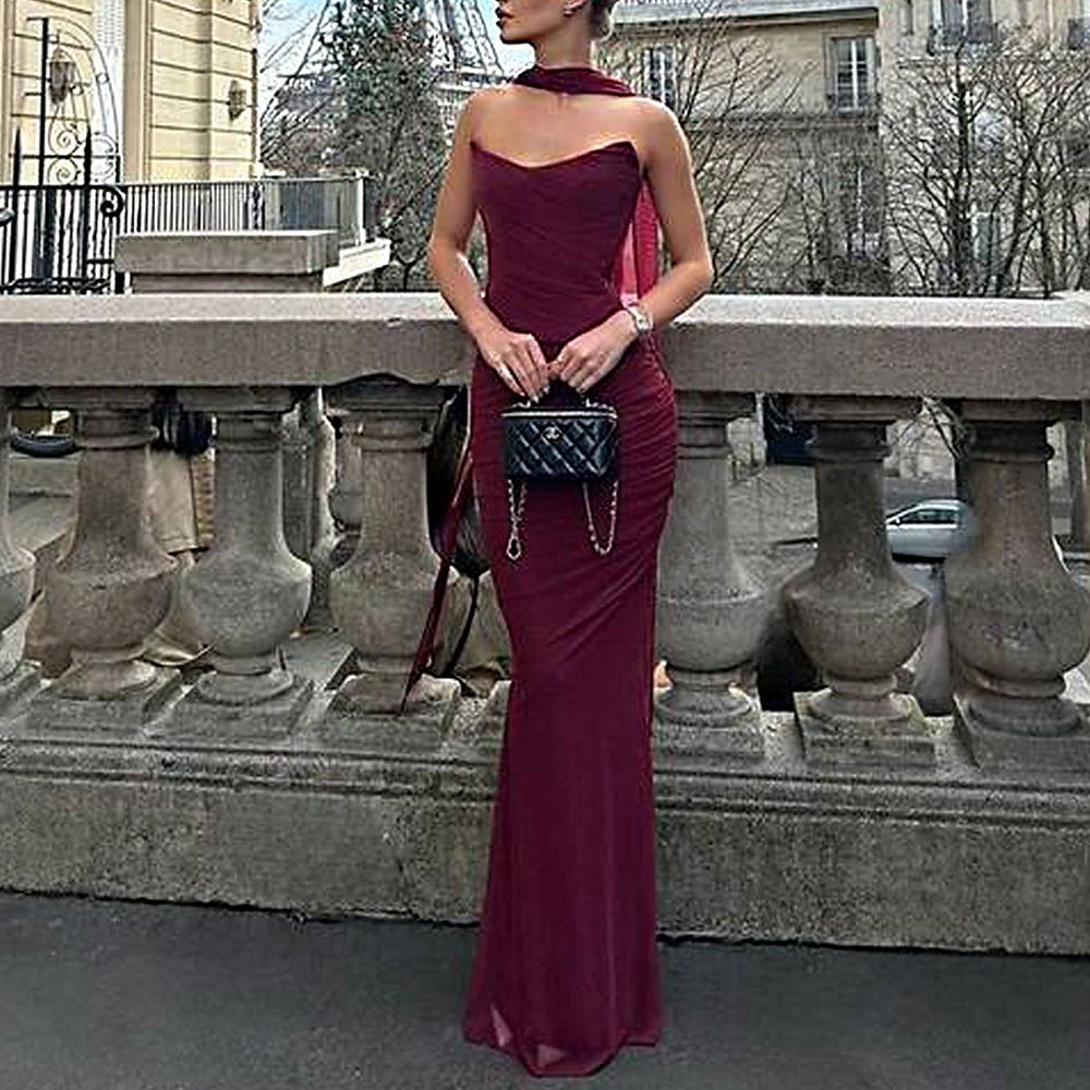 Mořská panna  trumpet quinceanera šaty elegantní šaty svatba svatební hosté dlouhé do podlahy bez rukávu bezramenné polyesterové bez zad s nařasením 2025 - $99.99 –P2