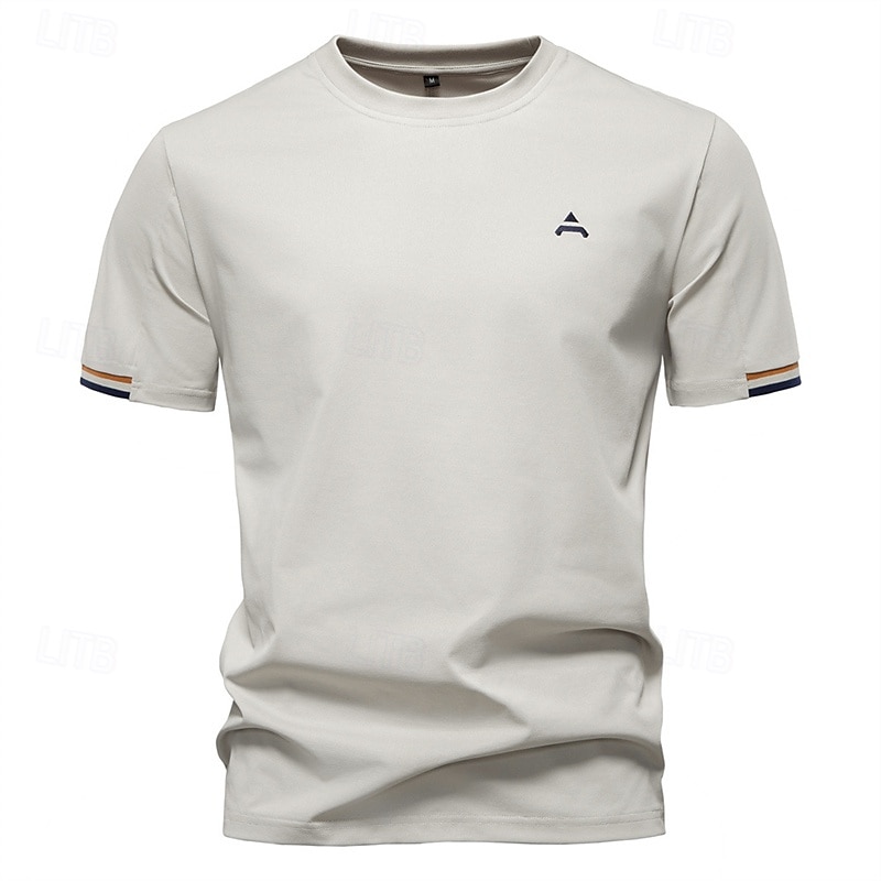 Men's T Shirt Henley Shirt Tee Short Sleeve Shirt Short Sleeve Crewneck Summer Plain Fashion Designer Basic Plain Vacation Street Going out Apricot Black White Top Tee for Men 2025 - $19.99 –P5