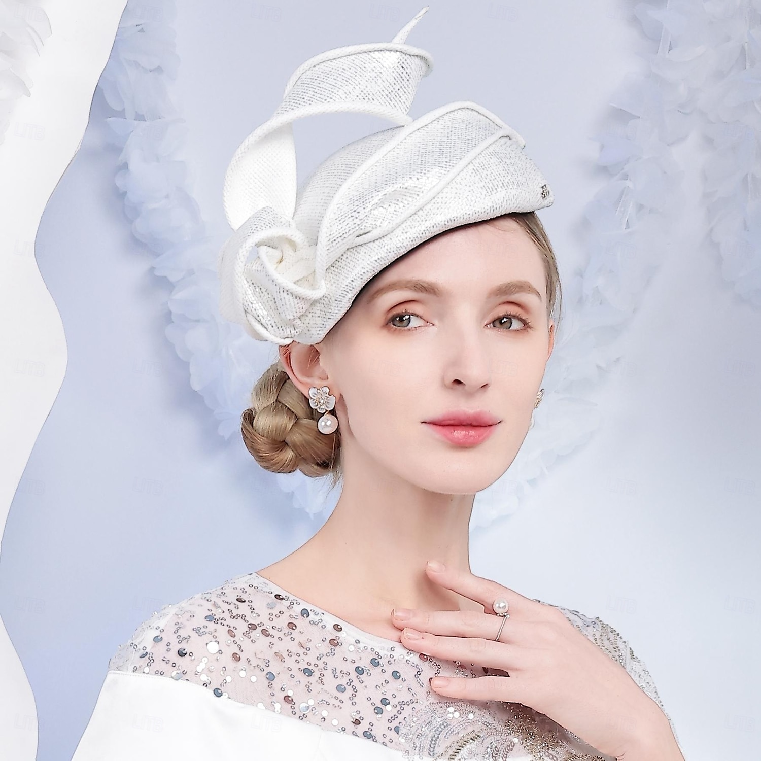 chapéus boina de fibra chapéu coco / chapéu cloche chapéu pillbox chá de casamento elegante casamento com emenda touca chapéu de 2025 por $38.99 –P8