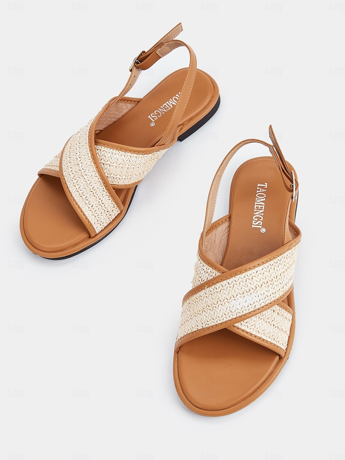 Sandales plates à brides croisées tissées pour femmes – sandales bohèmes décontractées pour les promenades estivales et les rendez-vous romantiques en journée de 2025 ? $34.99 –P1