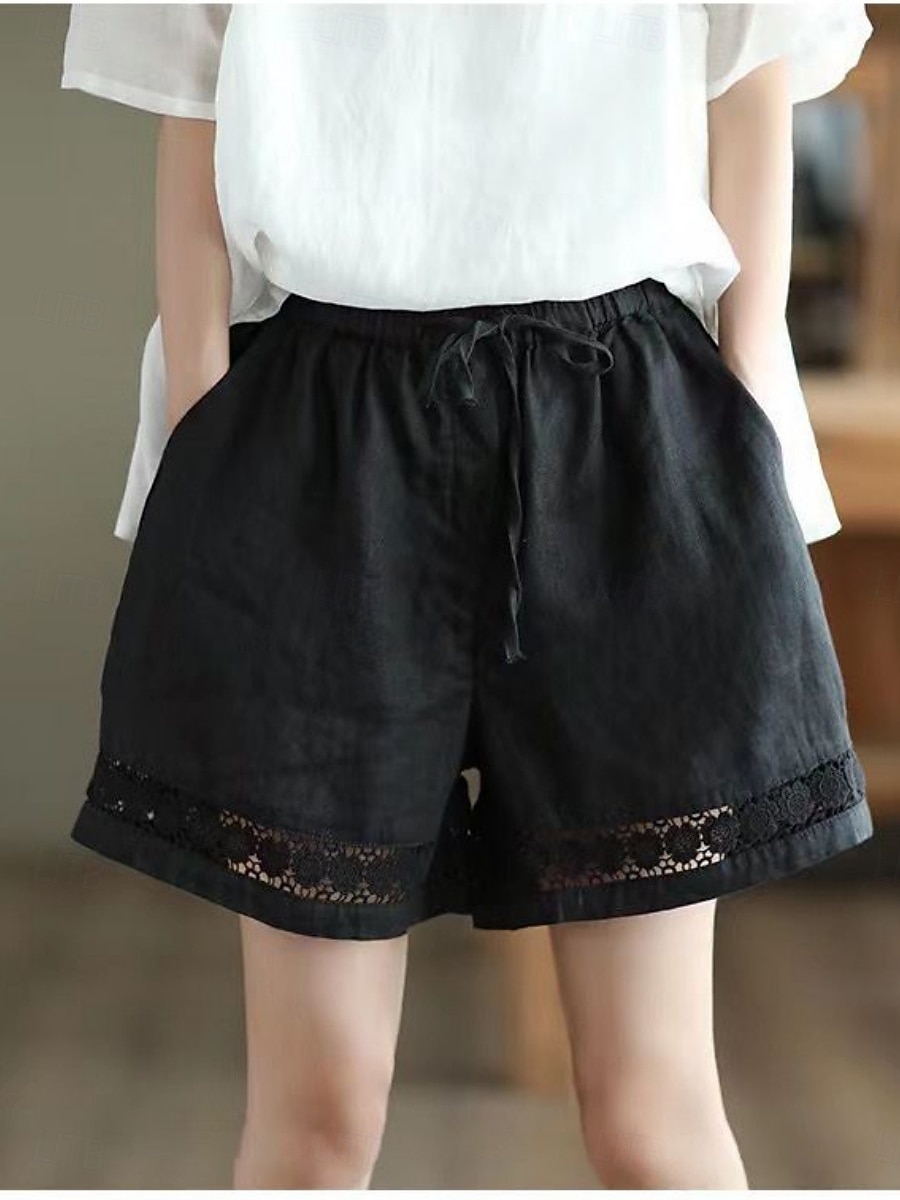 Mujer Pantalón corto Pantalones cortos de verano Pantalones cortos de playa Vacaciones Vintage Moda Corto Alta cintura Plano Correa Bolsillo Cintura elástica Comodidad Ligero Suave Microelástico 2026 - $19.99 –P11