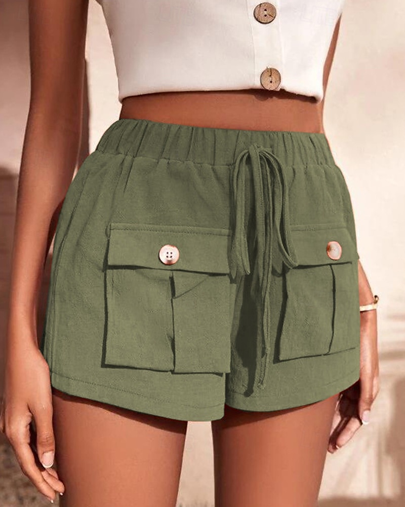 Per donna Pantaloncini cargo Shorts Moda Atletico Corto Misura del girovita medio Semplice Tasca Elastico in vita Traspirante Confortevole Micro-elastico Sport & Outdoor Abbigliamento quotidiano del 2025 a $26.99 –P4