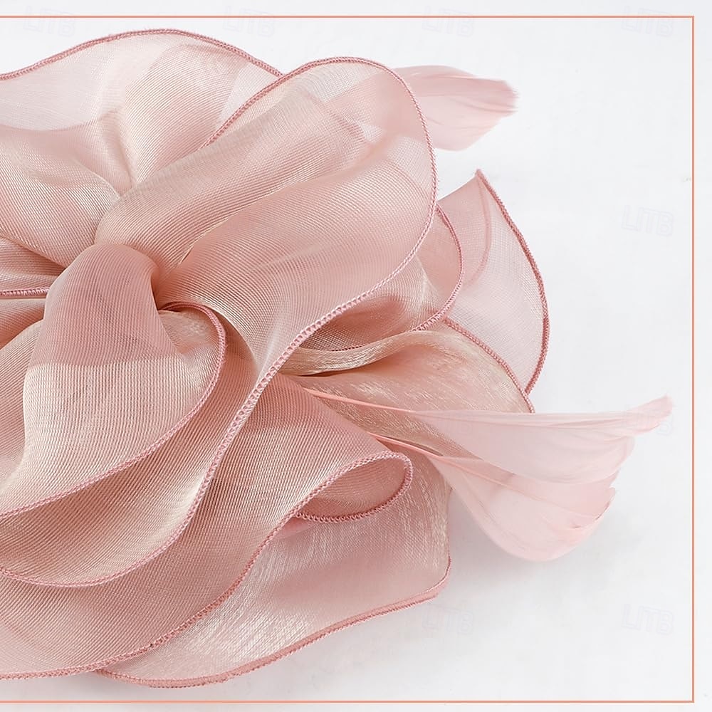 fascinators lue blomst mesh multi farge fjær bånd på pannebånd og klips teselskap hodeplagg for jenter kvinner 2025 - $32.99 –P2