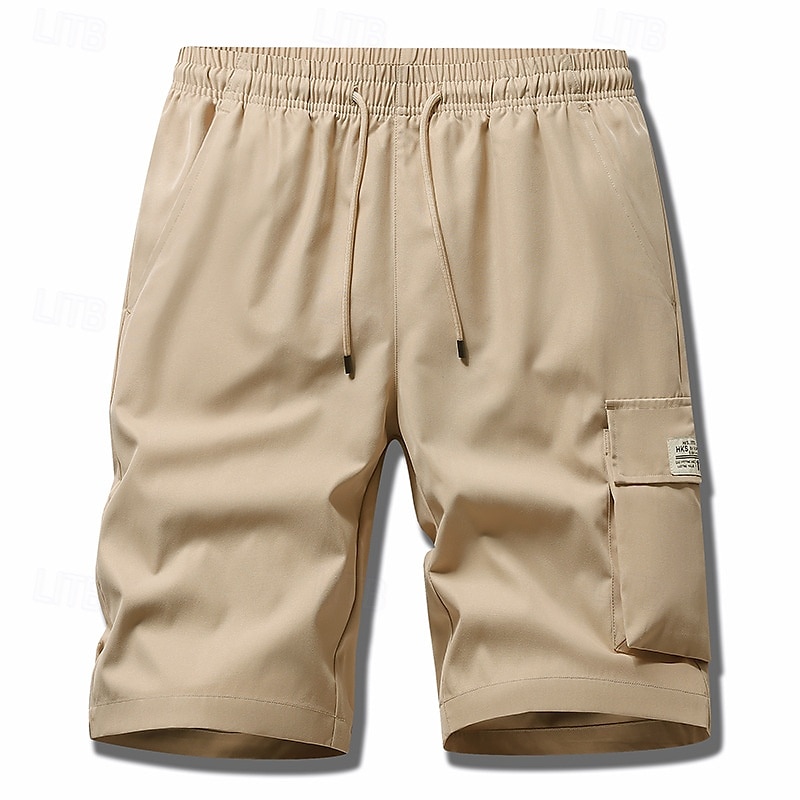 Homens Bermuda Cargo Calção Shorts de verão Com Cordão Cintura elástica Bolso multi Número Conforto Vestível Comprimento do joelho Ao ar livre Esporte Diário Moda Casual Preto Cáqui de 2025 por $15.49 –P2