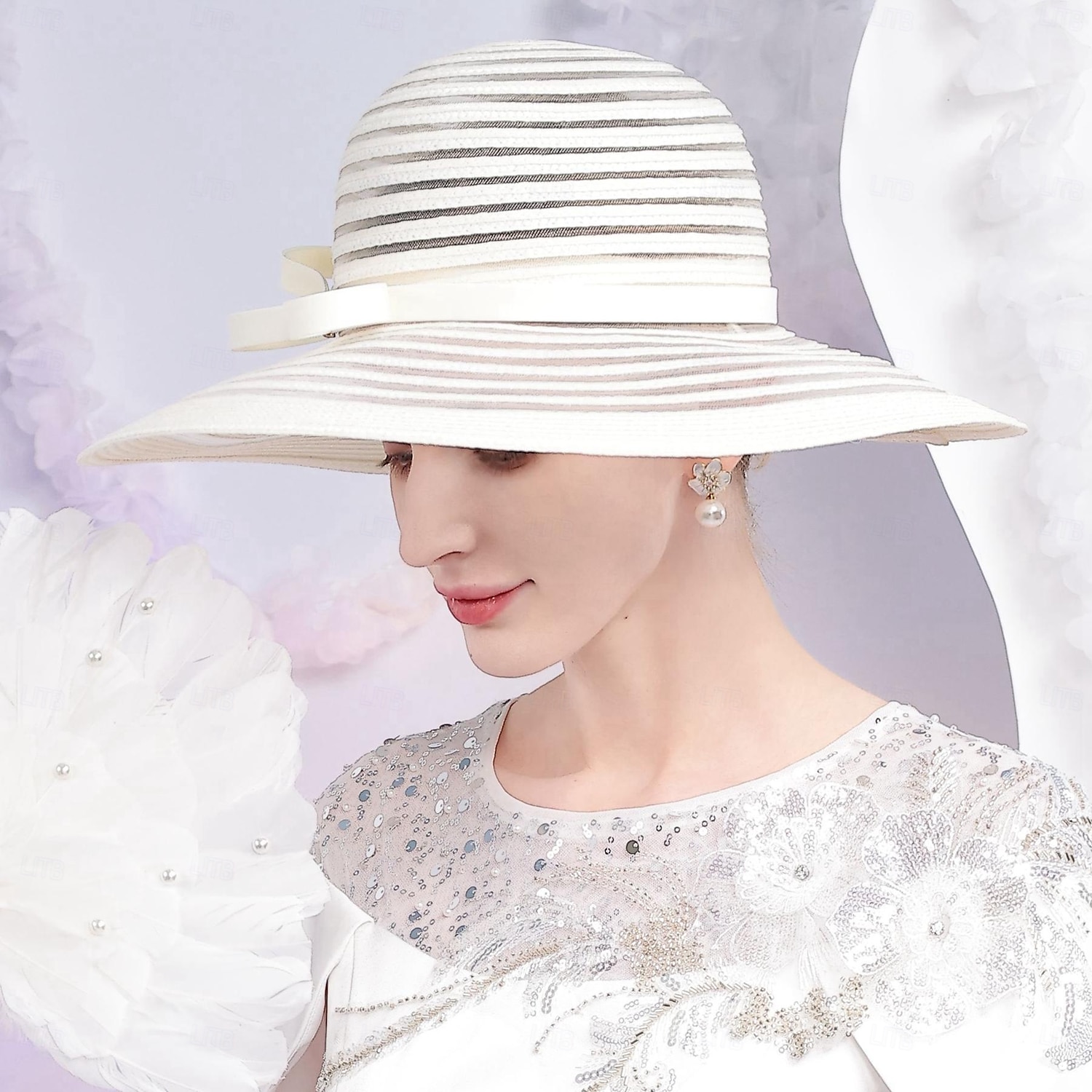 Sombreros de fibra, sombrero bombín/cloche, sombrero de pescador, sombrero flexible, boda, fiesta de té, boda elegante con lazo, tocado de empalme, tocado. 2025 - $42.99 –P6