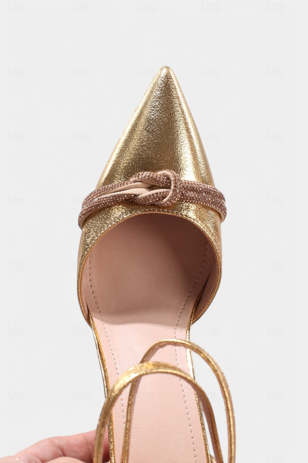 Scarpe con tacco a spillo a punta metallizzata color oro da donna – scarpe da ballo con doppio cinturino per feste tra ragazze e glamour serale del 2026 a $46.99 –P3