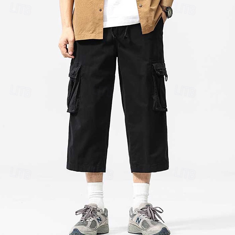 Per uomo Pantaloncini Cargo Capri Pantaloni capri Coulisse Elastico in vita Multi-tasche Semplice Comodità Indossabile Lunghezza al polpaccio All'aperto Sport Quotidiano Moda Casual Nero Cachi del 2025 a $37.99 –P11