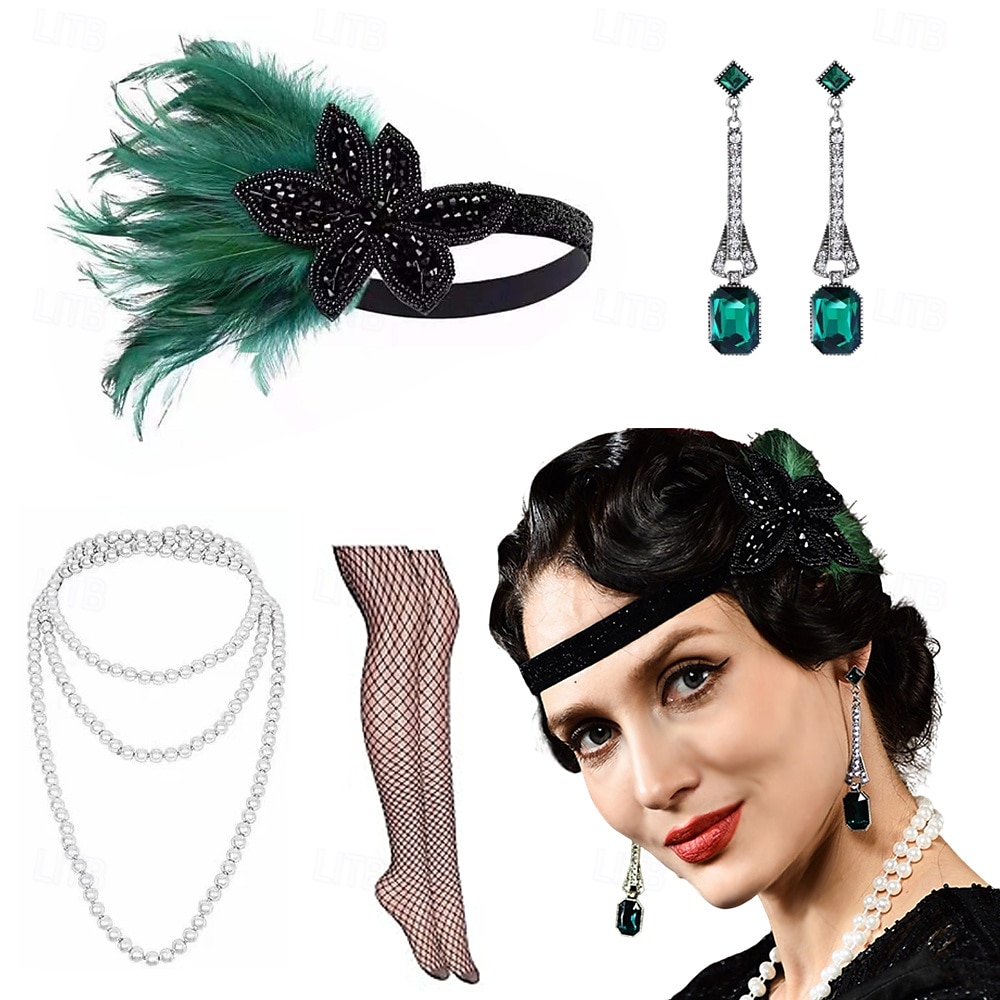 Den store Gatsby Flapperpannebånd i 1920-stil Den store Gatsby Kontor / Bedrift Glitrende glitter Krystall / Rhinstein Dame Karneval Maskerade Tilbake til Skolen Festkveldsklær Maskerade Festival 2025 - $20.99 –P1