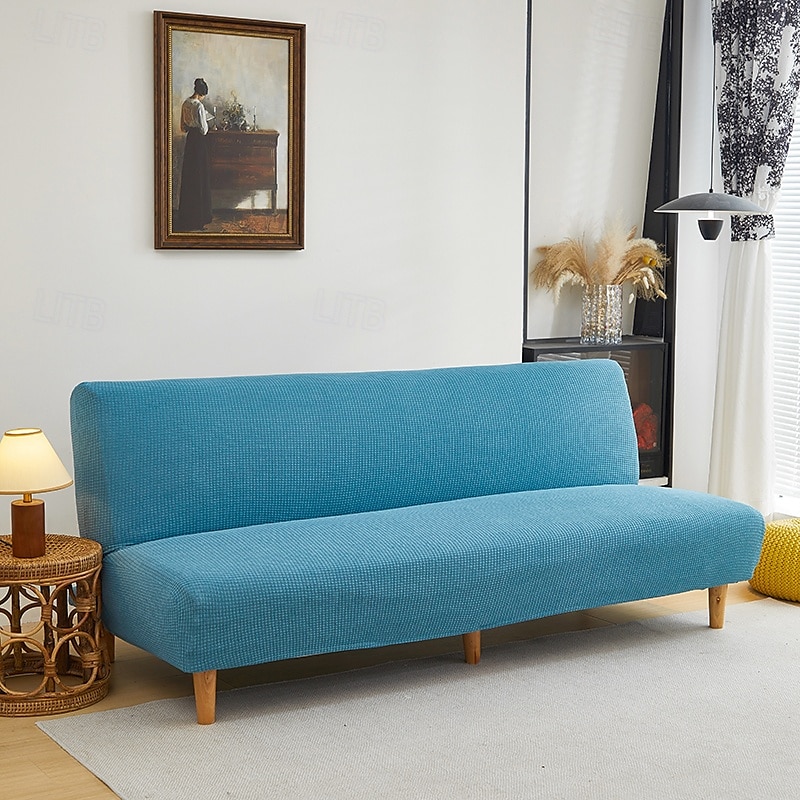 jacquardtyg armlöst bäddsoffa överdrag slipcovers stretchskydd elastiskt bänkskydd 2025 - $36.99 –P11