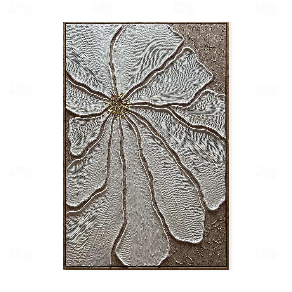Peinture à l'huile faite à la main sur toile, décoration murale simple, abstraite, texturée, grande fleur pour la décoration intérieure, cadre tendu, peinture suspendue/enroulée, sans cadre, peinture de 2025 ? $69.99 –P1
