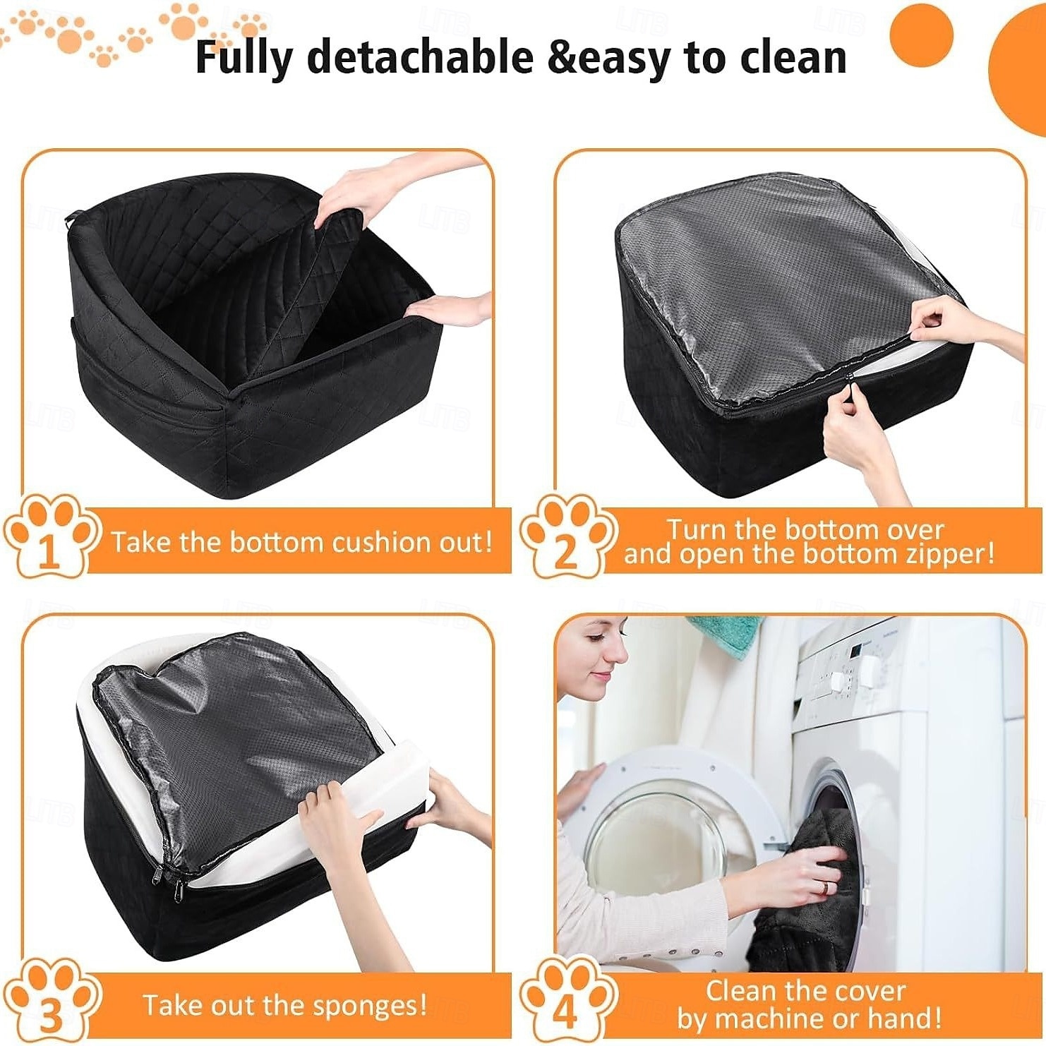assento de carro para cães de pequeno e médio porte, assento elevatório removível e lavável para cães com menos de 30 libras, assento de carro para animais de estimação, cama de viagem com bolsos de de 2025 por $53.99 –P5