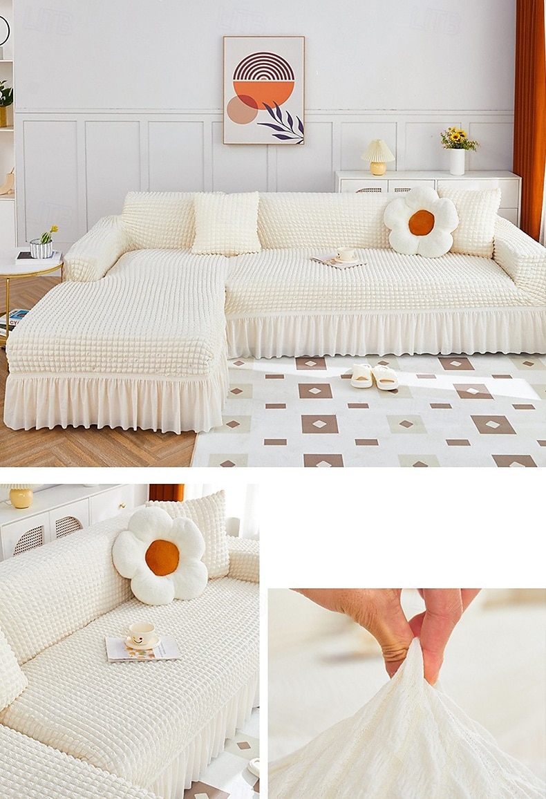 Stretch Couch Cushion Cover, 1 2 3 Seater Cushion Covers for L Shaped Sofa Chaise Longue, Sectional Sofa Slipcover Furniture Protector with Elastic Bottom 2025 - $19.99 –P12
