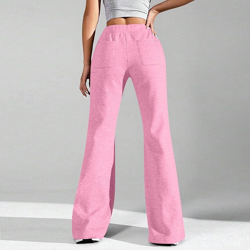 Dame Slengbukse Bukser Gatemote Fritid Full lengde Naturlig عادي Elastisk snordesign Utendørs Bekvem Feriereise Ut på byen Lys Himmelblå Lysegrønn Rosa lysegrå Sommer Normal 2025 - $17.99 –P16