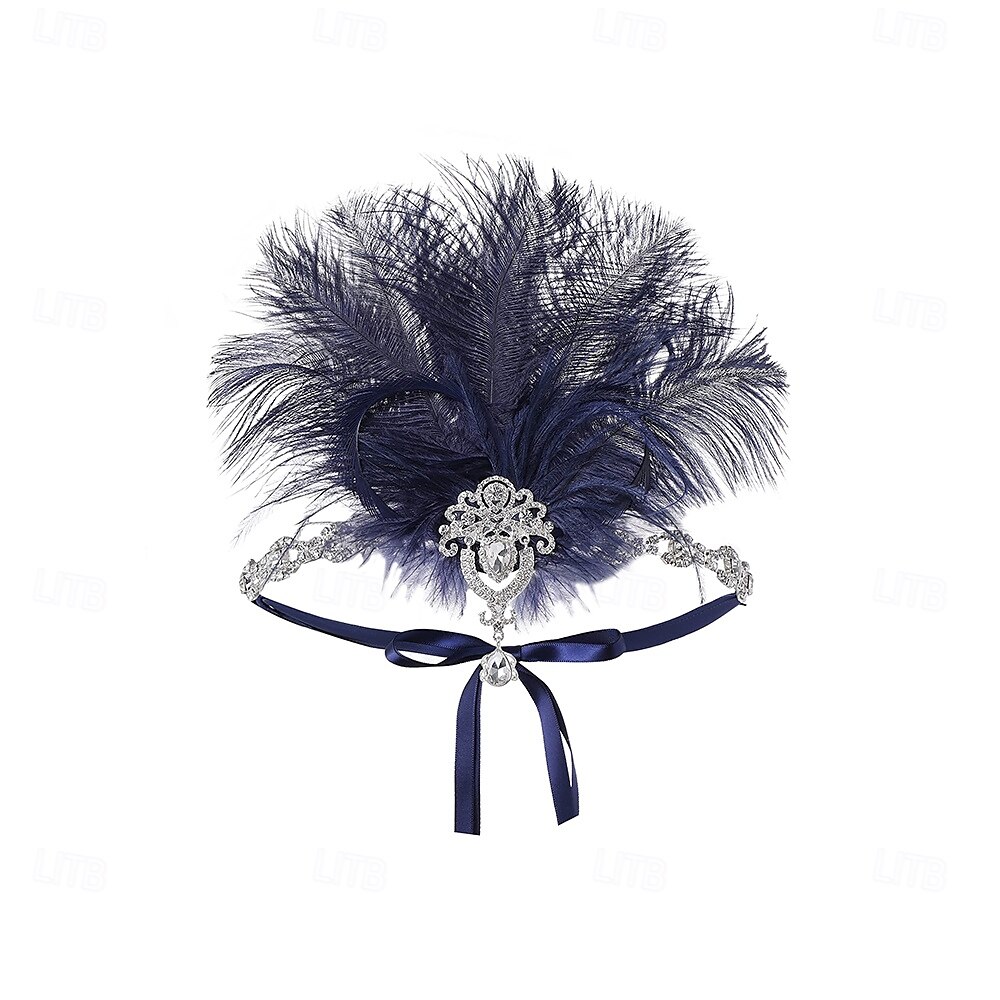 A nagy Gatsby Flapper fejpánt Gyöngyös karkötő Fülbevaló A nagy Gatsby Toll Retro Csillogó glitter Női Farsang Valentin nap Álarcos mulatság Party estélyi viselet Álarcos mulatság Fesztivál Felnőttek 2025 - $15.99 –P7
