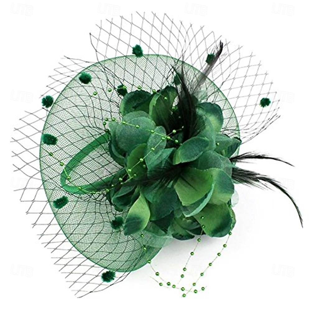 fascinators hatt för kvinnor teparty headpiece bröllop cocktail blomma mesh fjädrar hårklämma 20-tal flapper fascinators 2025 - $33.99 –P8