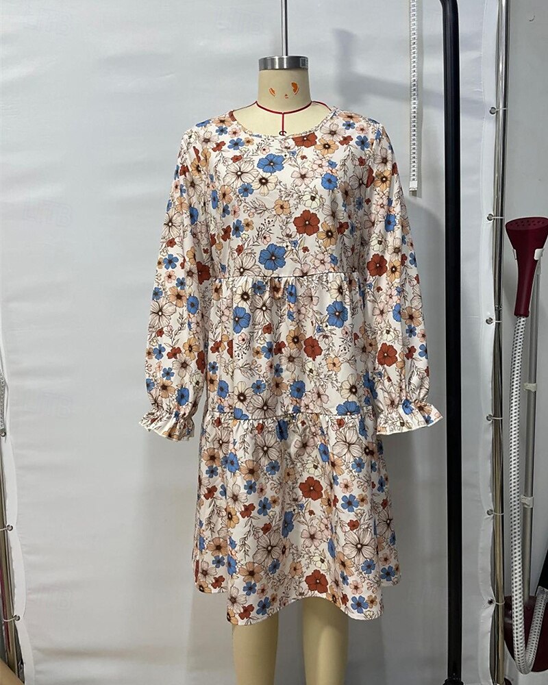 Femmes Mini Robe Robe Décontractée Robe Fleurie Robe d'été Élégant Mode Manches Bouffantes Extérieur Fête Date Coupe régulière Fleur Sans manches Col ras du cou Abricot Été Printemps de 2025 ? $25.99 –P7