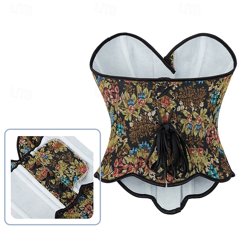 Rococo Overbust Corset Masquerade Overbust Corset Cosplay Jacquard Tummy Control Push Up Jacquard Fancy Dress Women's Royal Masquerade Party Carnival of Venice Adults' Corset 2026 - $26.99 –P4