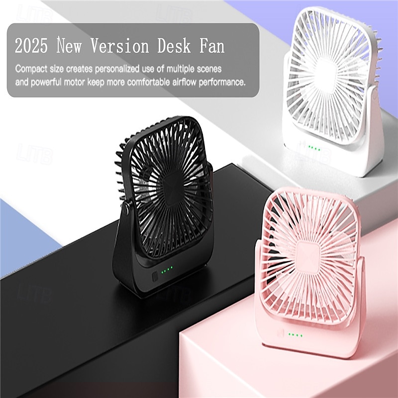 Mini Portable Brushless Fan with LED Display, 3-Speed Wind, 3000mAh Battery, USB-C, Rugged Build for Outdoor/Desk Use 2025 - $26.99 –P1