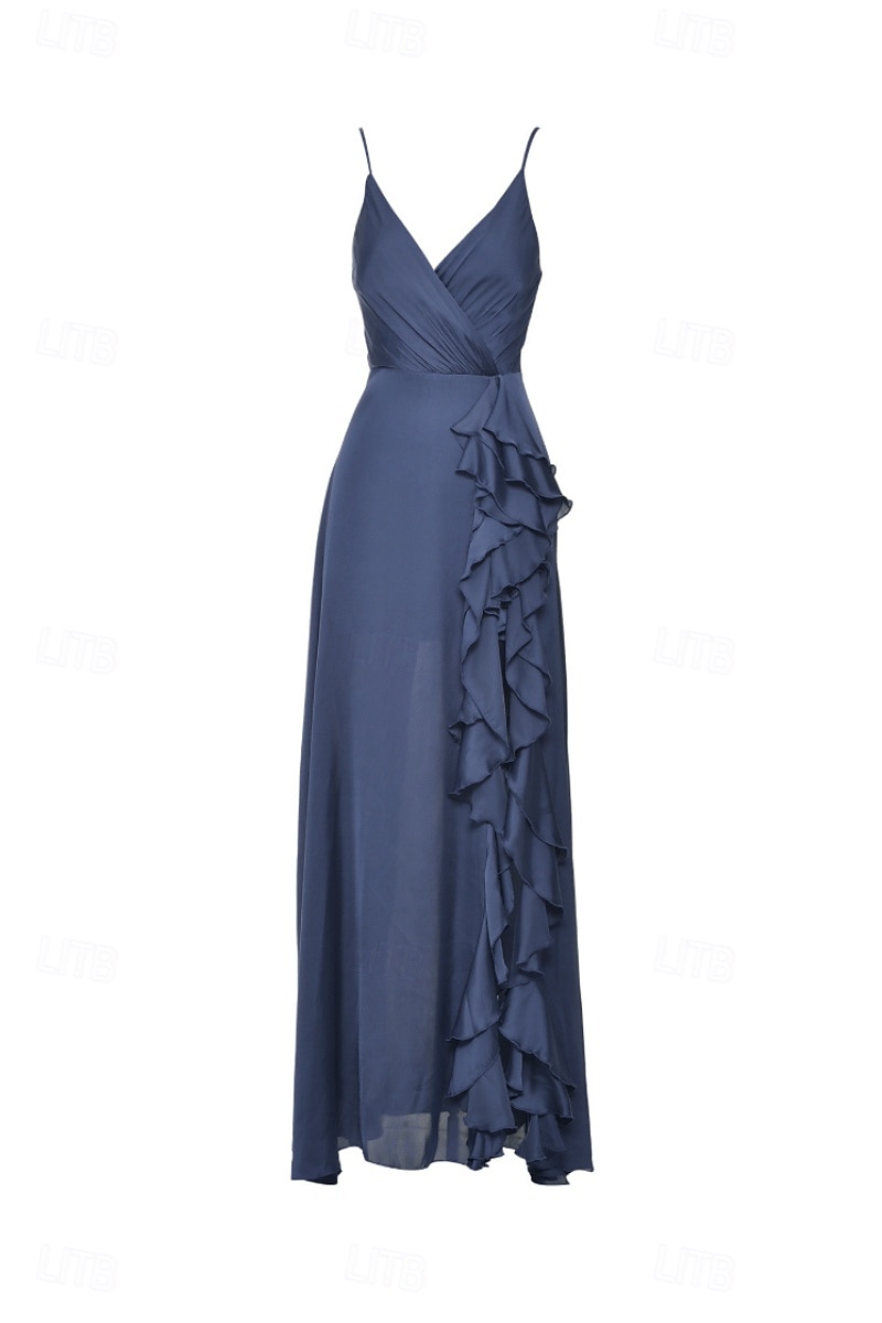 Damen Langes Kleid Maxikleid Abschlussballkleid Partykleid Cocktailkleid Unterkleid Mode Party Besonderer Anlass Date Normale Passform Einfach Ärmellos Spaghettiträger Grün Dunkelblau Rosenrot Sommer 2025 - $32.99 –P4