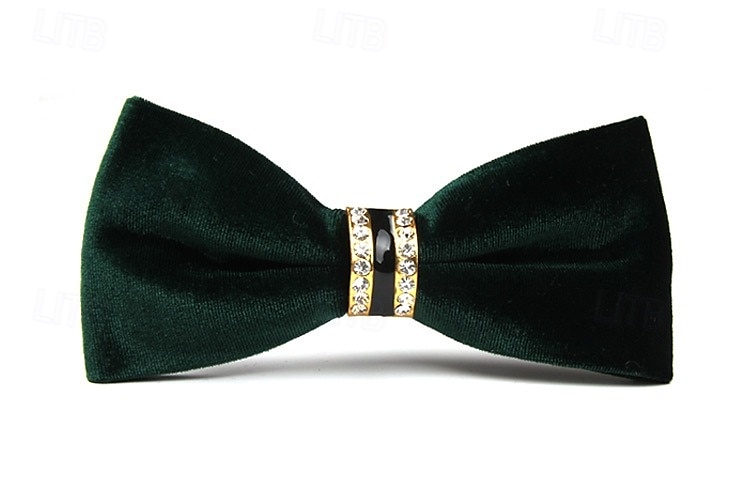 Gravata Borboleta Vintage Masculina Festa de Casamento Trajes de Recepção Gravata Borboleta Veludo Cor Sólida Preto Borgonha Azul Royal de 2025 por $12.99 –P7