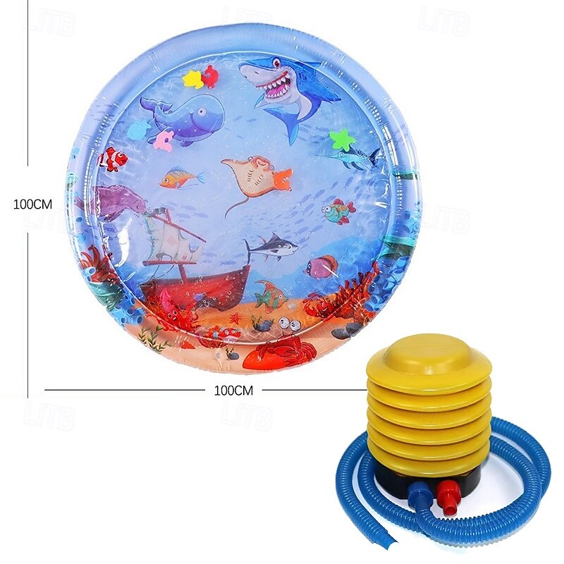 1pc Round White Shark Splash Pad Promote Activity and Sensory Development while Prone Splash Pad 2025 - $18.99 –P5