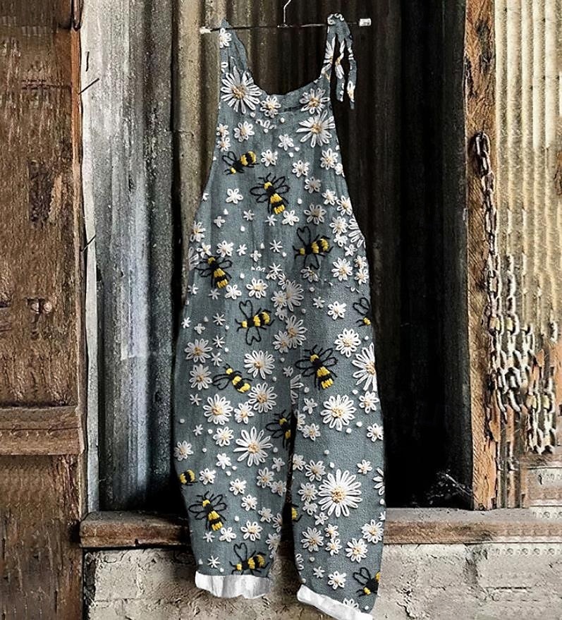 Kvinners vide ben overalls chinos ferie vintage mote full lengde høy midje blomstertrykk termisk varm pustende myk mikroelastisk ferie gate uformell fiolett rosa robins egg 2025 - $22.99 –P4