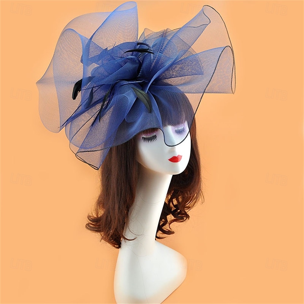 Coiffe Tulle Chapeau Fedora Mariage Anniversaire Soirée Fête du thé Course de Chevaux Élégant ancien Mignon Avec Plume Casque Couvre-chef de 2025 ? $19.99 –P25