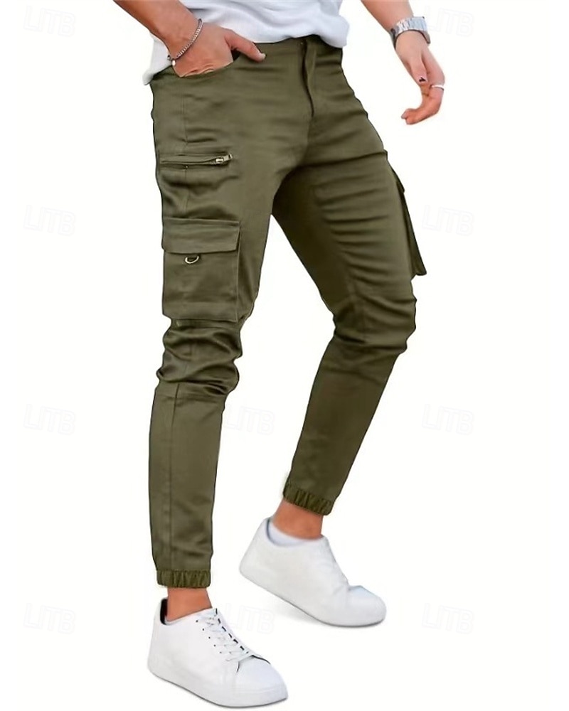 Homme Pantalons Cargo Pantalons Boutons Poche à Rabat Uni Portable Extérieur Quotidien Camping & Randonnée Mode Classique Noir Vert Véronèse de 2025 ? $22.99 –P6