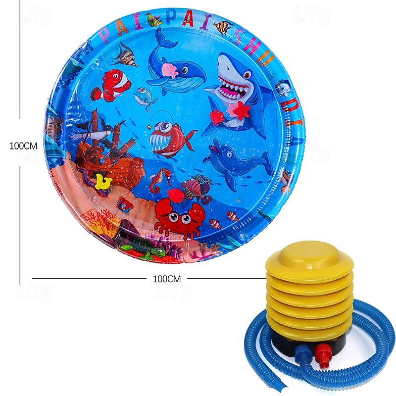 1pc Round White Shark Splash Pad Promote Activity and Sensory Development while Prone Splash Pad 2025 - $18.99 –P4