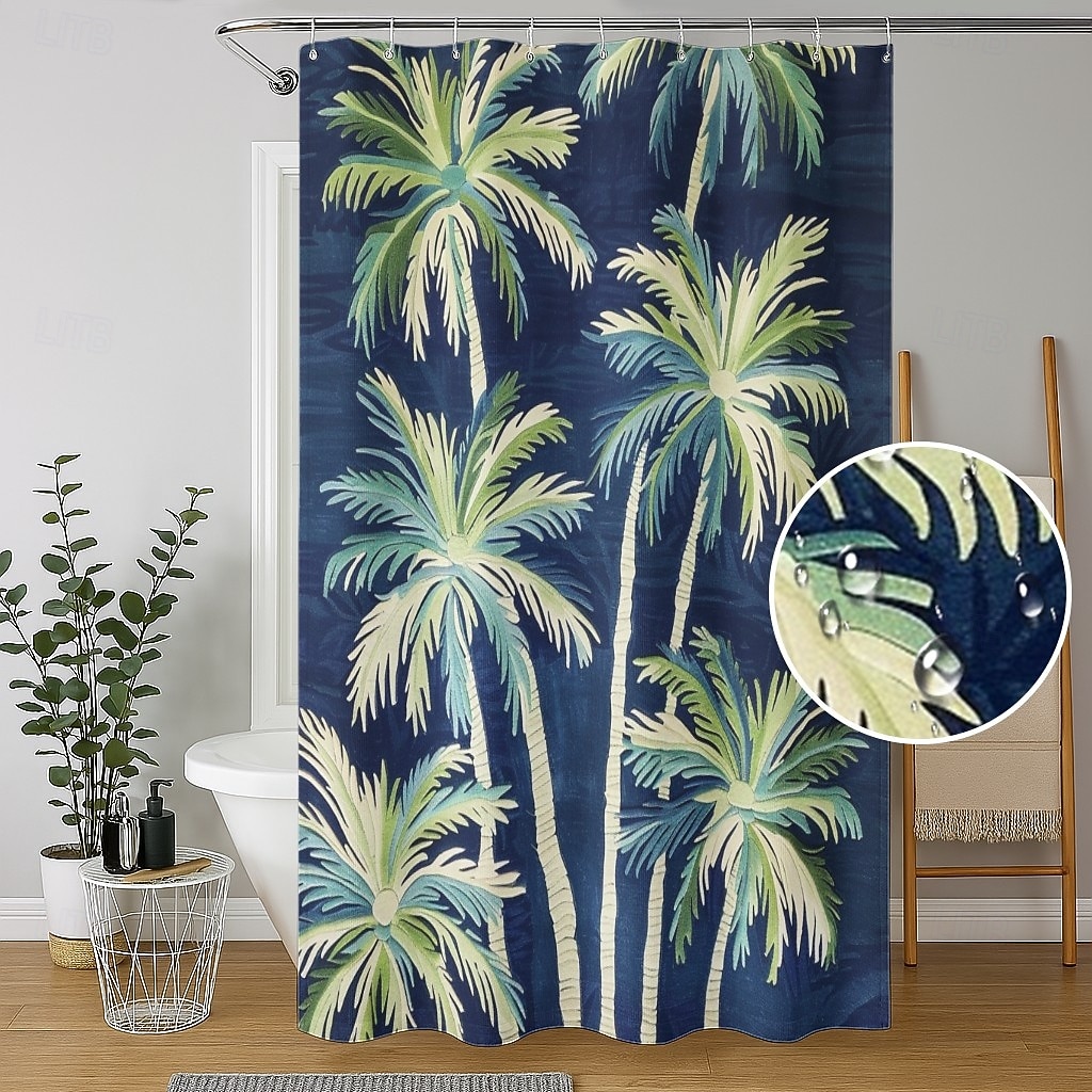 Занавеска для душа с крючками 180см*180см (70"*70") полиэстер washable водонепроницаемая узор морских водорослей декор для ванной 2025 - $25.99 –P12