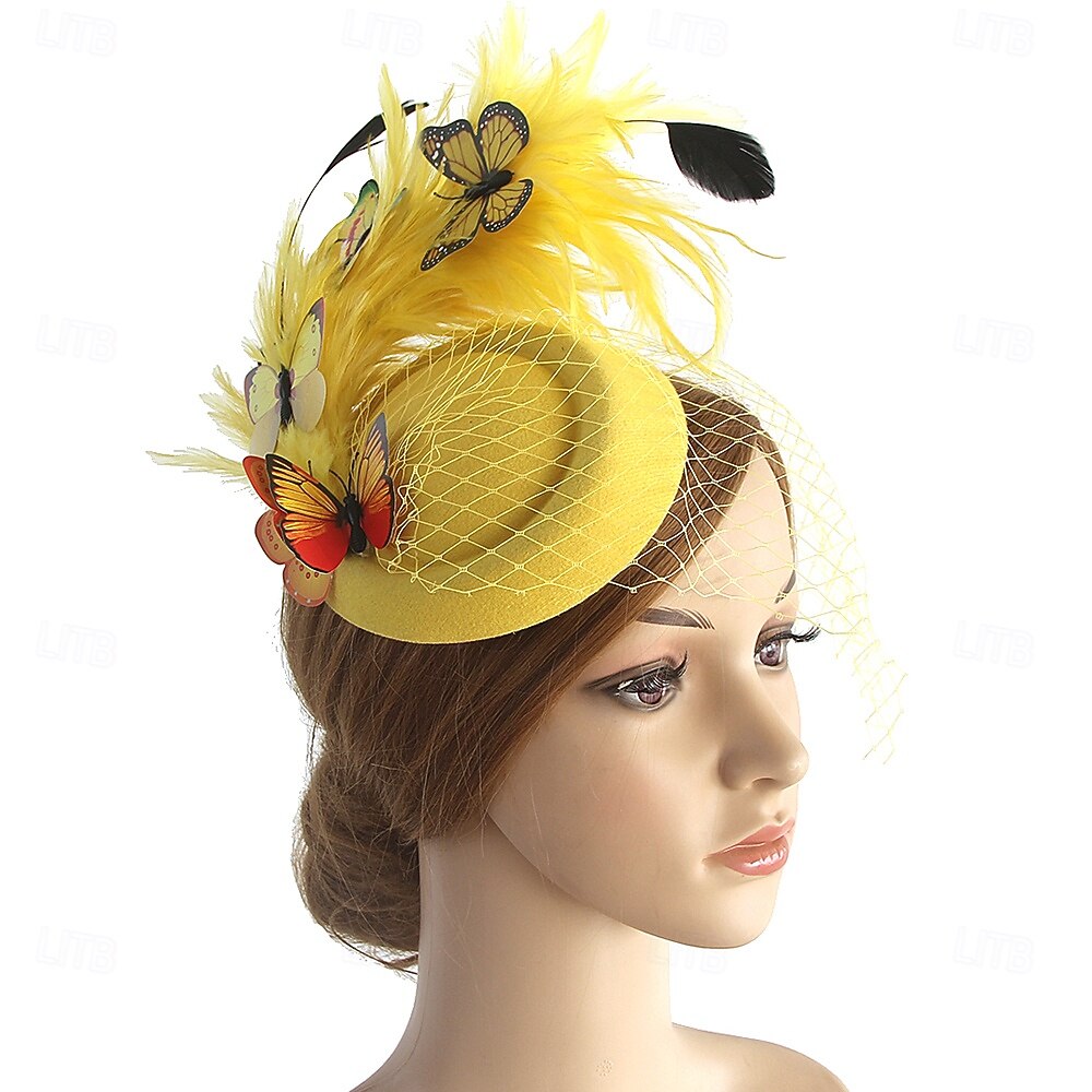 Fascinators Polyester Fedora Hat Floppy Hat Tea Party  display picture 3