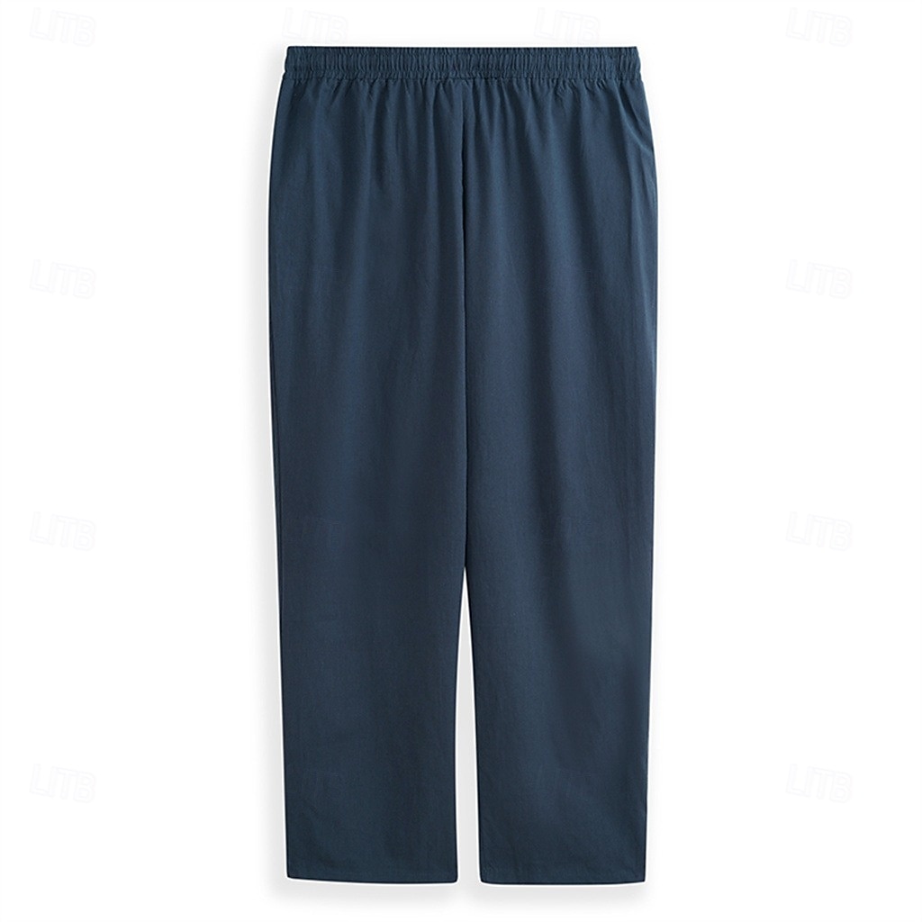Homens Calças de linho Calças Calça verão Calças largas Calças de praia Com Cordão Cintura elástica Perna reta Tecido Conforto Respirável Comprimento total Casual Diário Feriado Férias Moda Branco de 2025 por $21.99 –P6