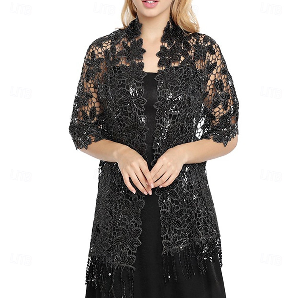 Dames Wikkel Elegante Zon Bescherming Mouwloos Kant Bruiloft Wikkels Met Effen Kleur Voor Bruiloft Zomer 2025 - $26.99 –P6