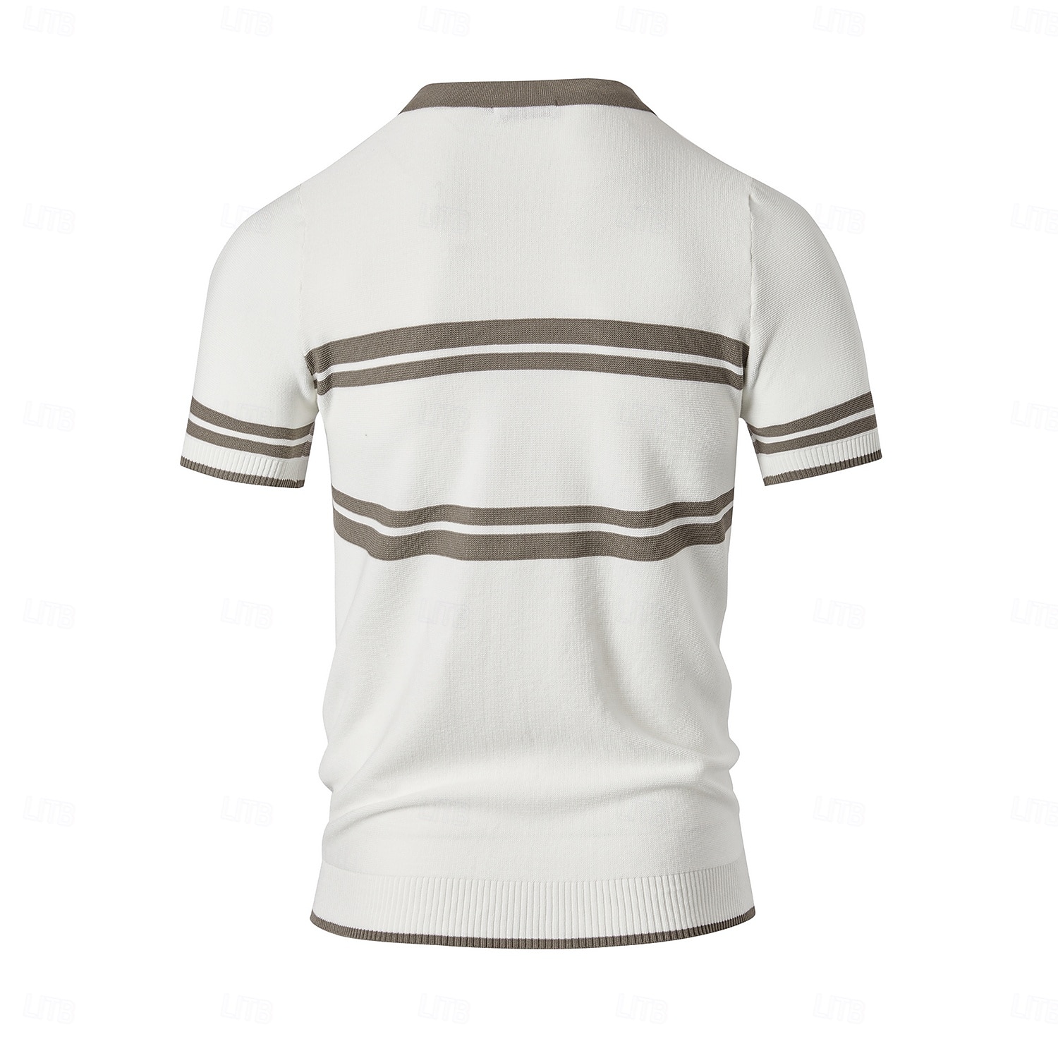 Herre Polo Strikk polo Virksomhet Avslappet V-hals Kortermet Formelt Fargeblokk Original Sommer Alle årstider Svart Hvit Militærgrønn Beige Polo 2025 - $27.99 –P7