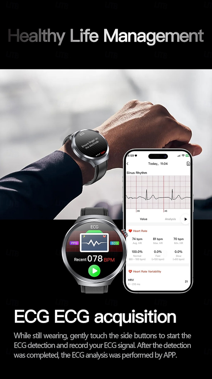 ET475 Smart Watch 1.73 inch Smartwatch Fitness Running Watch Null Pedometer Sedentary Reminder Alarm Clock Compatible with Null Men Message Reminder Step Tracker IP68 45mm Watch Case 2025 - $111.99 –P4