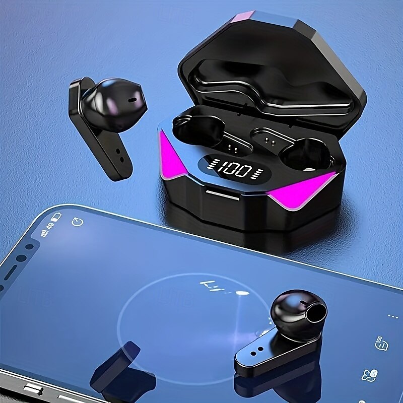 X15 беспроводные Bluetooth 5.3 игровые наушники с LED дисплеем шумоподавление и встроенный микрофон 2025 - $20.99 –P7