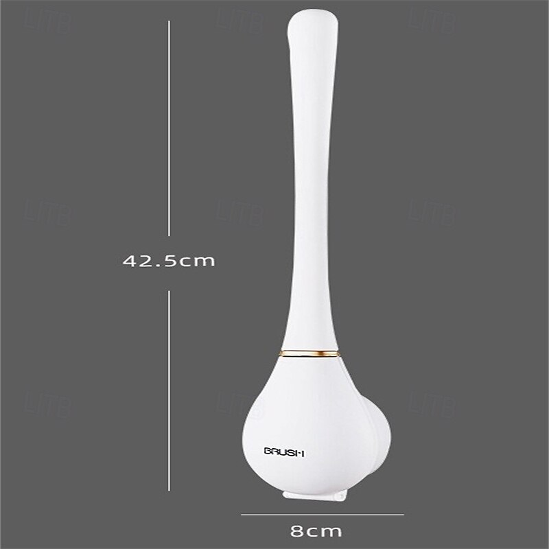 Cepillo limpiador de inodoro moderno y flexible de silicona Caspa para el hogar, soporte de pared y juego de limpieza, limpieza profunda, compacto y oculto. 2026 - $9.99 –P6